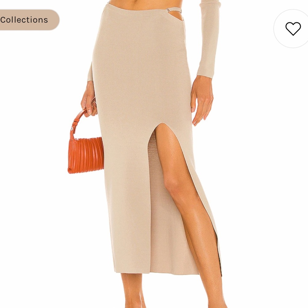 Aya Muse Diamond Knit Skirt in Sand